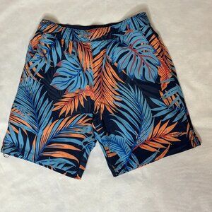 Speedo Men's Swim Shorts Tech Volley Tropical Blue Orange Size SMALL